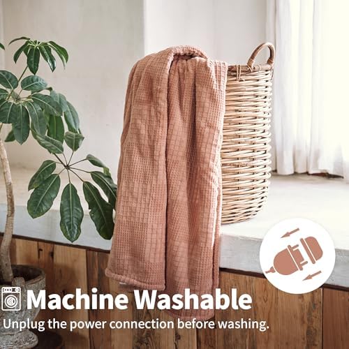 Texciting Fog Rose Heated Blanket 50x60