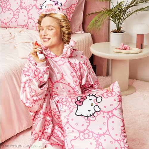 Kitsch x Hello Kitty Pink Kitty Faces Satin Pillowcase