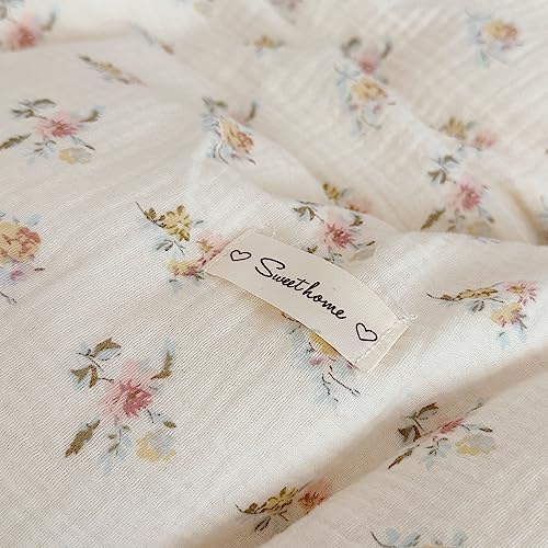 BuLuTu Cotton Muslin Duvet Cover Twin with Ruffles and Zipper