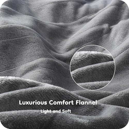LaffyLo 72 x 84 Electric Heated Blanket - Light Grey