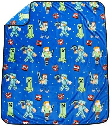 Jay Franco Minecraft Creeper Plush Pillow Throw Blanket Set