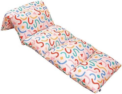 Wildkin Kids Floor Lounger - Travel-Friendly Confetti Peach