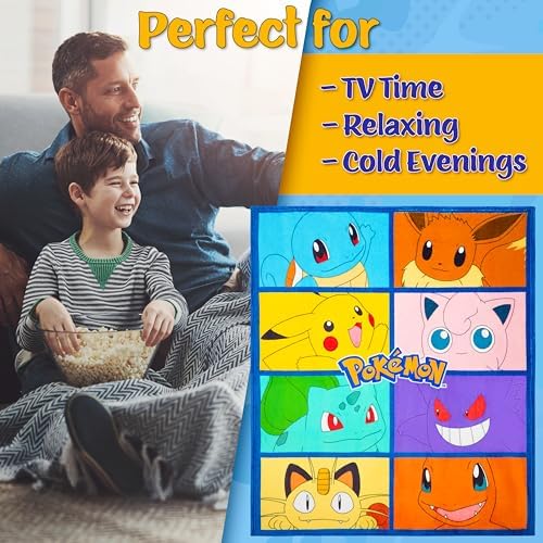 Pokemon Soft Fleece Bed Blanket - 51 x 59 Inches