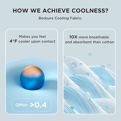 Bedsure Cooling Blanket - Queen Size 90x90 Inches Grey