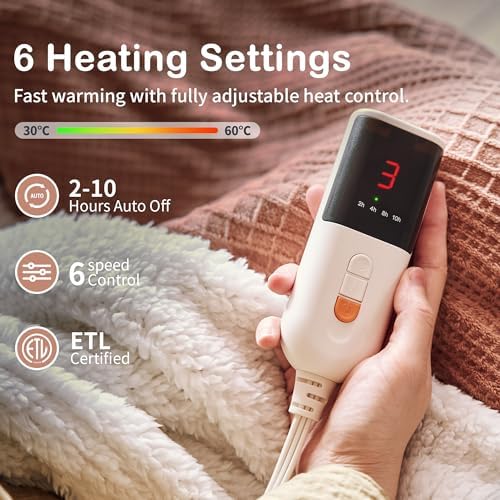 Texciting Fog Rose Heated Blanket 50x60