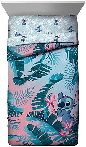 Jay Franco Disney Lilo Stitch Comforter Sham Set - Reversible Twin