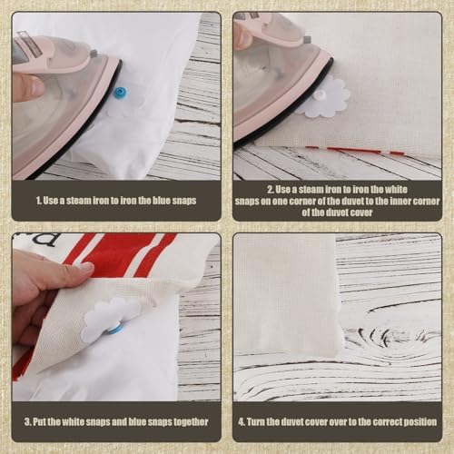 20 Pcs Duvet Snaps for Comforter Stability