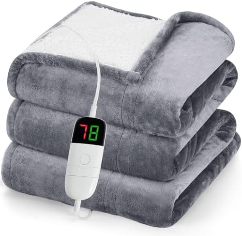 Greenoak Heated Blanket Electric Throw 50X60 with 10 Heat Levels