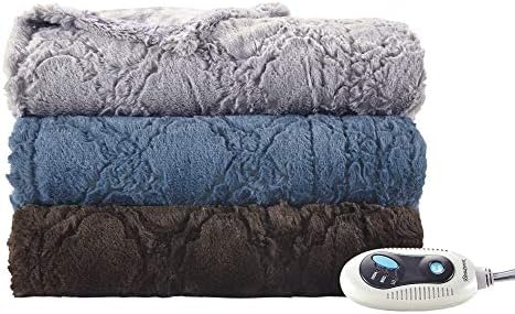 Beautyrest Heated Throw Blanket with Ogee Pattern