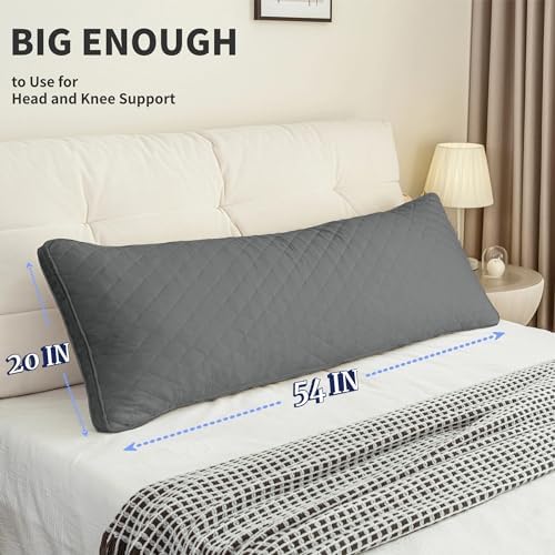 Ubauba Memory Foam Body Pillow - 20x54 Inch Grey 1