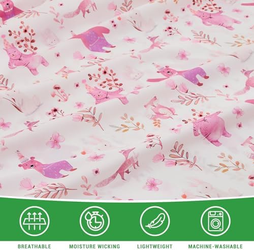 Gogreen Kids Bed Sheet Set Full Size 4PCS Pink Bear