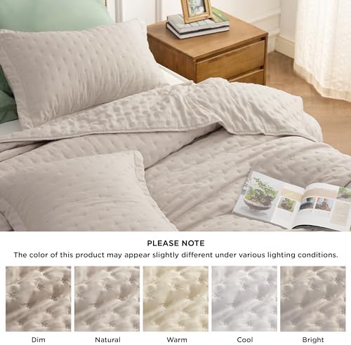 Bedsure King Quilt Set - Ultra Soft Breathable Anti-Static All-Season Bedding Set