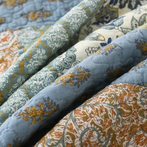 NEWLAKE California King Quilt Set with Patchwork Design