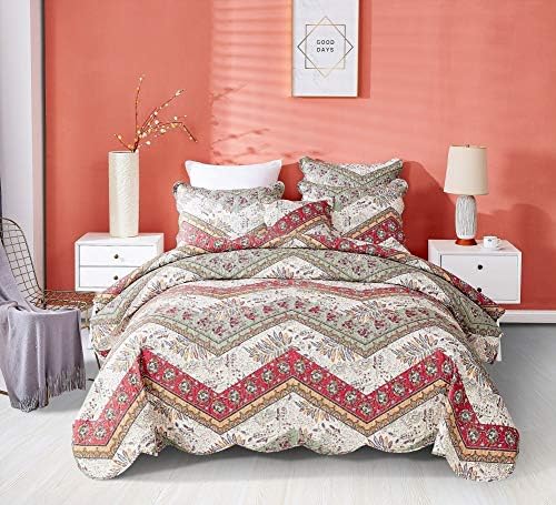 DaDa Bedding Bohemian Floral Bedspread Set - Cal King