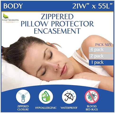 Four Seasons Essentials Body Pillow Protector 21x55 Waterproof
