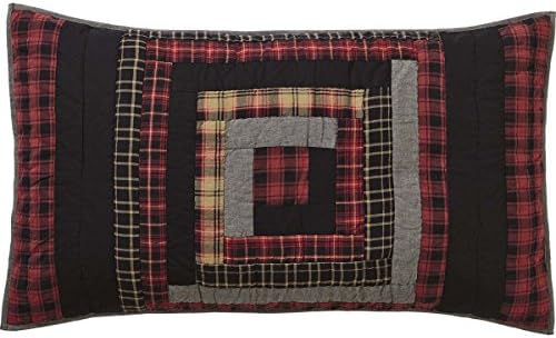 VHC Brands Rustic Cumberland King Sham 21x37 Chili Red