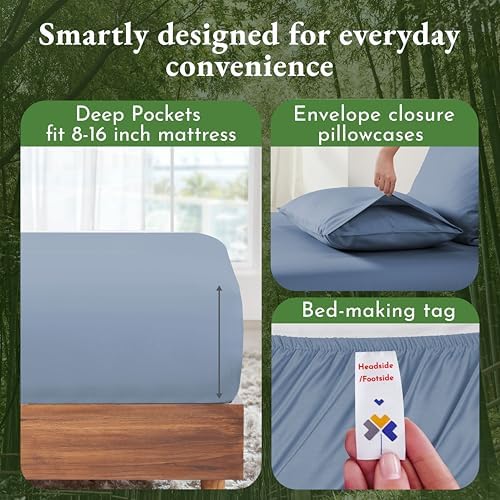 California Design Den Bamboo Rayon Sheets Queen Set