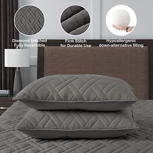 HORIMOTE HOME Queen Size Quilt Set Grey