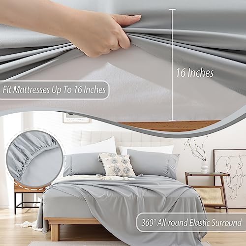 Whitney Home Textile Twin Sheet Set - Luxury Soft Grey