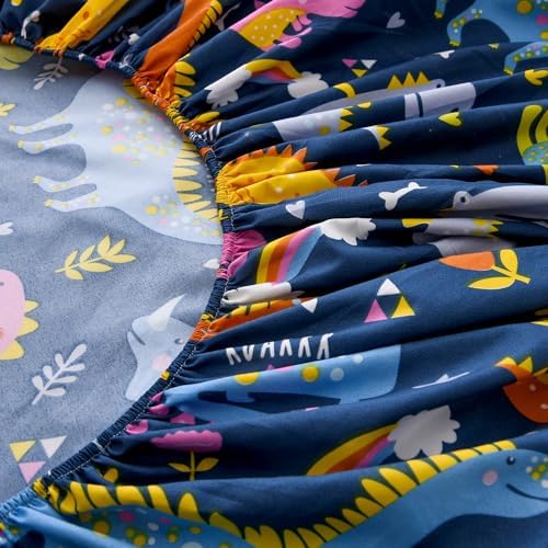 NATURETY Dino Printed King Fitted Sheet