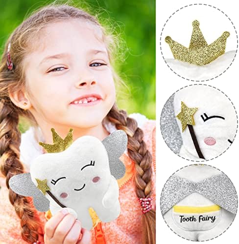 Tooth Fairy Pillow with Shiny Wings and Pockets