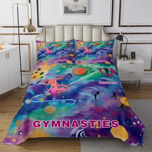 Feelyou Love Gymnastics Coverlet Set for Kids
