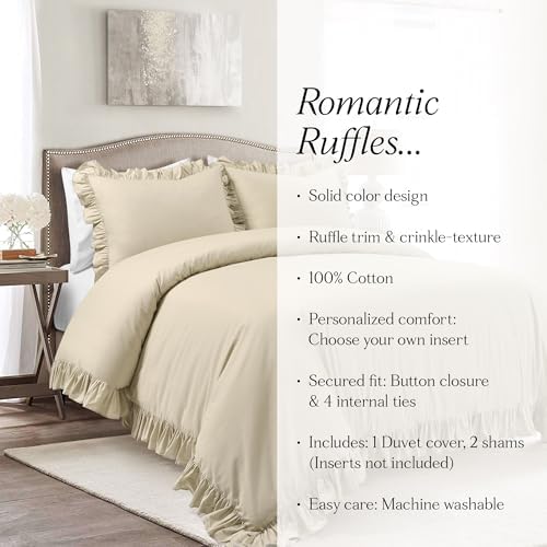 Lush Decor Reyna Ruffle Blanket King Size Wheat