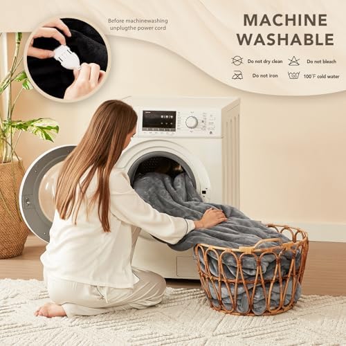 Homemate Electric Heated Blanket Twin - 62x84 Grey