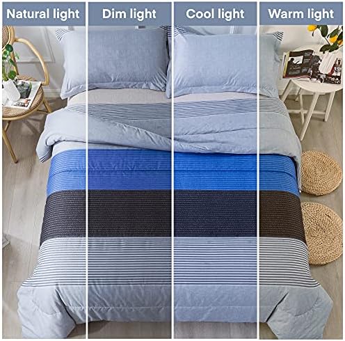 Andency 3-Piece Blue Stripe Comforter Set