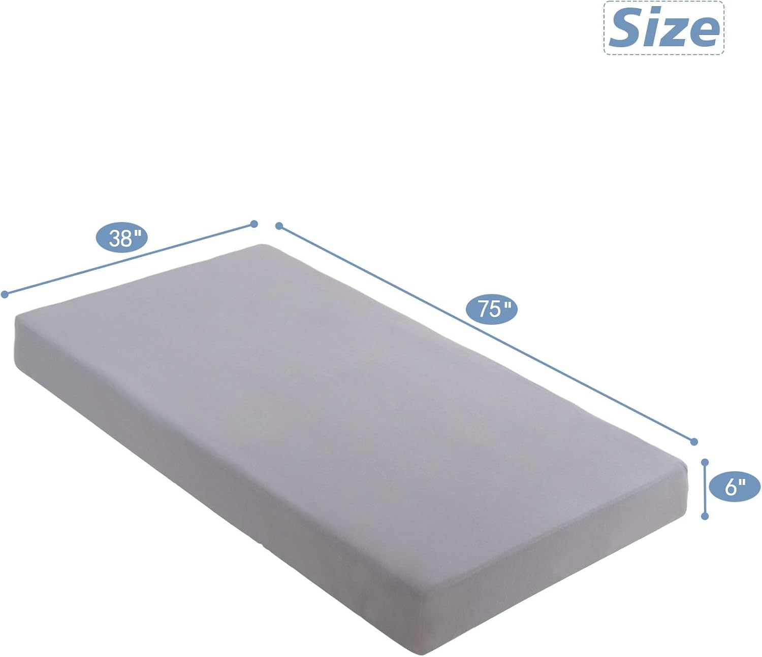 URZGU Twin Fitted Sheet Gray 6 Ultra Soft Breathable