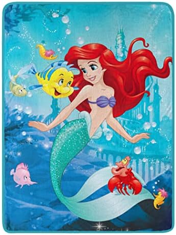 Northwest Little MermaidAriel Micro Raschel Throw Blanket 46x60