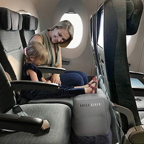 3 Height Travel Foot Rest - 2-Pack Gray Inflatable Foot Pillow