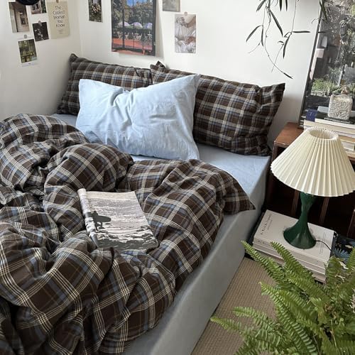 mixinni Buffalo Plaid Duvet Cover Set Twin XL 3 Piece