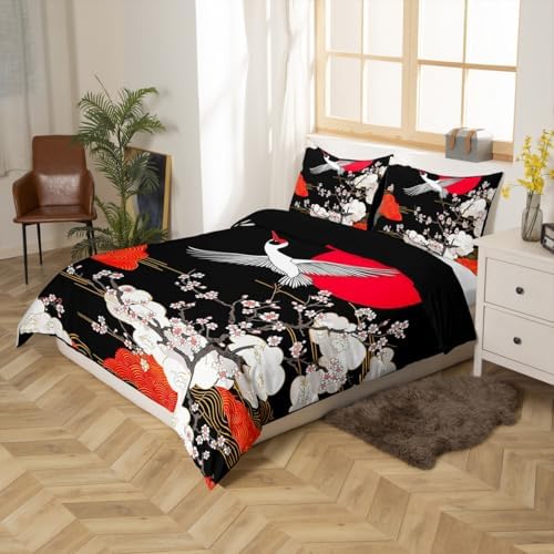 Feelyou Cherry Blossoms Duvet Cover Set King Size