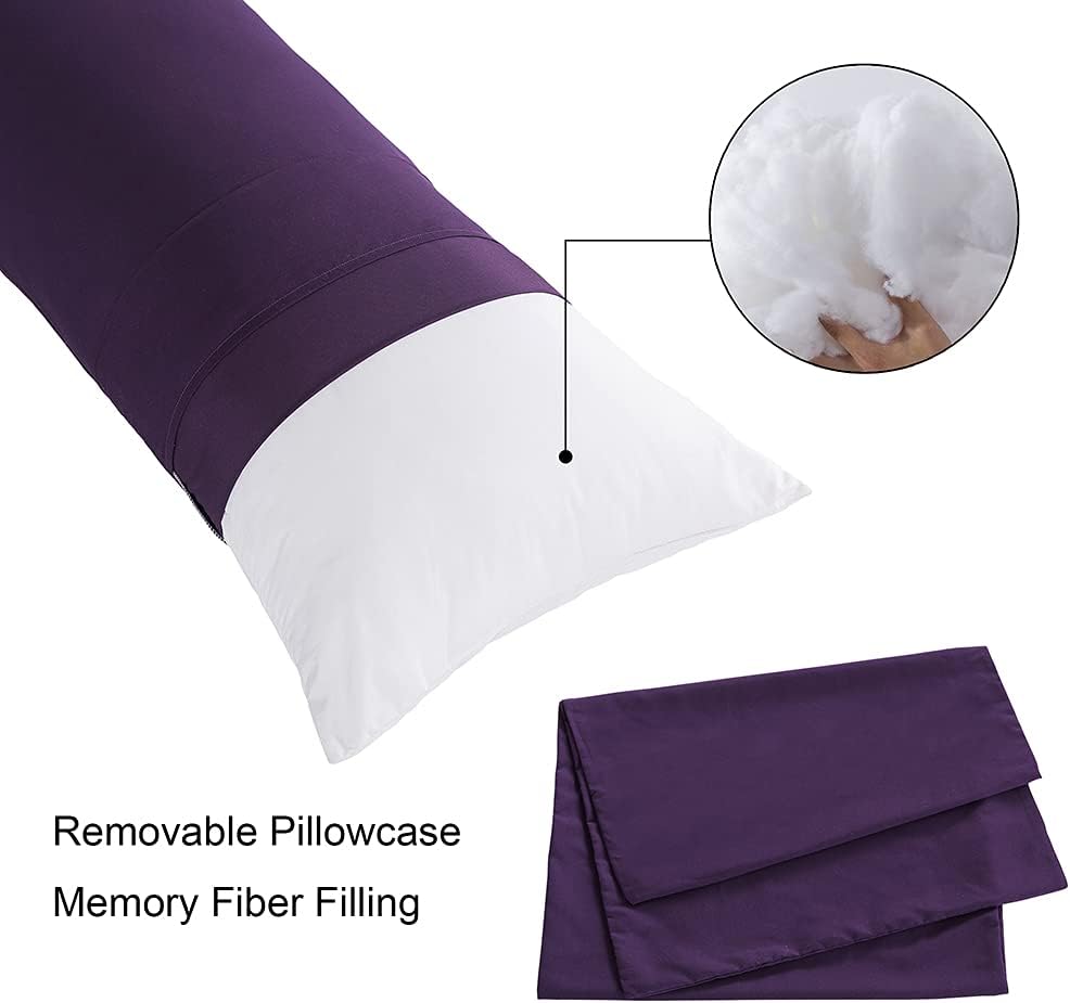 ELNIDO QUEEN Body Pillow - 20x54 Inches Purple