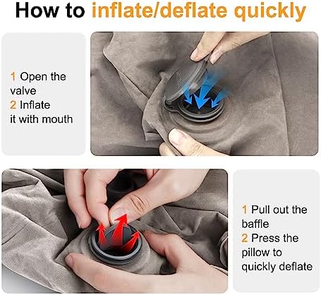 Maliton Inflatable Travel Foot Rest Pillow 2 Pack - Grey 1