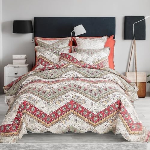 DaDa Bedding Bohemian Floral Bedspread Set - Cal King
