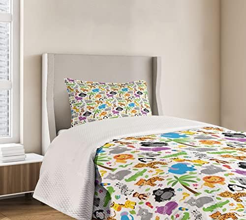 Lunarable Animals Bedspread Set Mustard