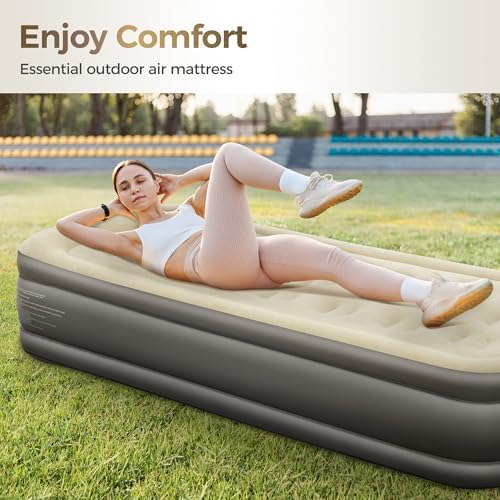 ALPHA CAMP 19 Twin Air Mattress with Pump and Pillow