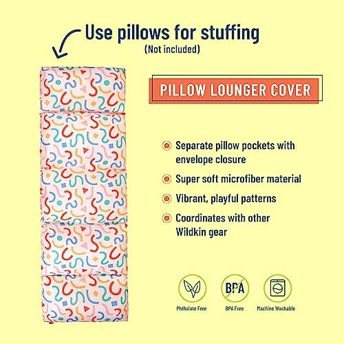 Wildkin Kids Floor Lounger - Travel-Friendly Confetti Peach