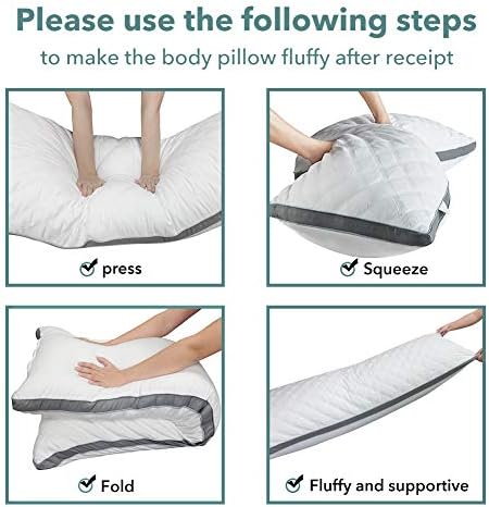 Oubonun Premium Adjustable Loft Body Pillow - Fluffy Supportive