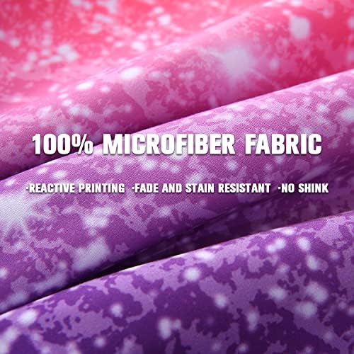 JQinHome Twin Pink Purple Comforter Set
