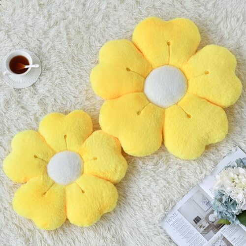 Yellow Daisy Flower Pillow Decorative Throw Cushion