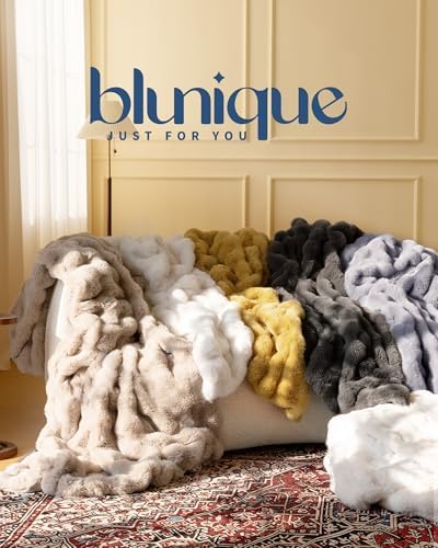 Ultra Soft Cozy Faux Fur Throw Blanket - 50x60 Inches Light Grey