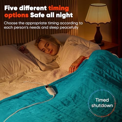 Greenoak Heated Blanket Electric Throw 50X60 with 10 Heat Levels 1