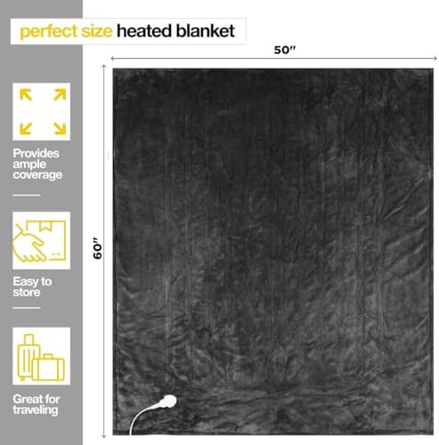 Medical King Heated Blanket - 50x60 Gray 10 Heating Settings