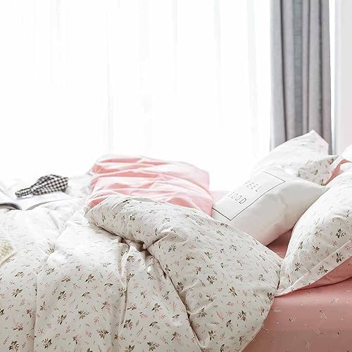 Nanko Pink Floral Queen Duvet Cover Set 3 Piece