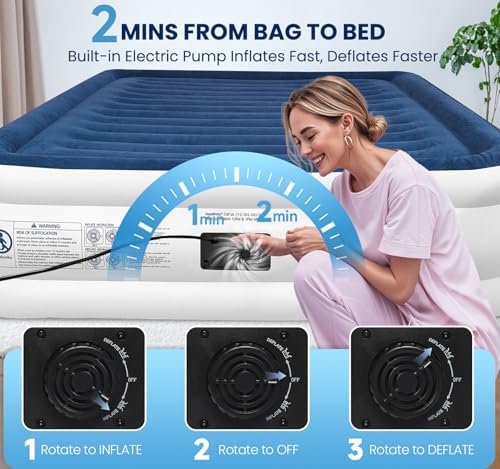 KINGJERRY Twin XL Air Mattress with Built-in Pump