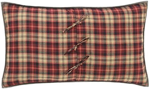 VHC Brands Rustic Cumberland King Sham 21x37 Chili Red