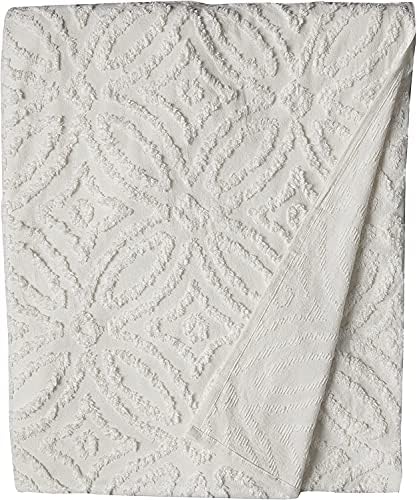 Beatrice Home Fashions Wedding Ring Chenille Bedspread Queen Ivory